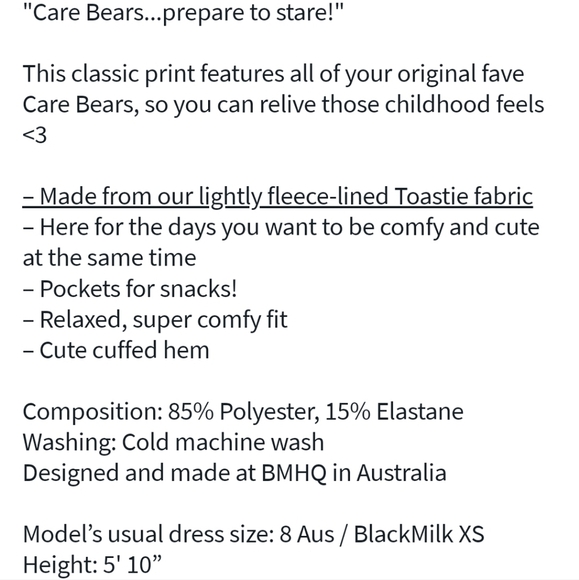 NWT Blackmilk Classic Care Bears Color Blocked Cuffed Shorts Limited Edi… - Picture 12 of 12